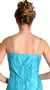 Straight Formal Prom Dress Beaded on Silk back in Turquoise